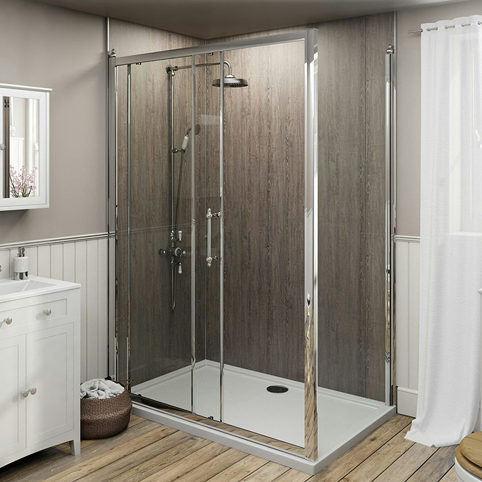 The Bath Co. 1000 x 900mm Camberley 8mm Traditional Sliding Enclosure (Excludes Tray)