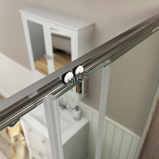 The Bath Co. 1000 x 900mm Camberley 8mm Traditional Sliding Enclosure (Excludes Tray) - Image 3
