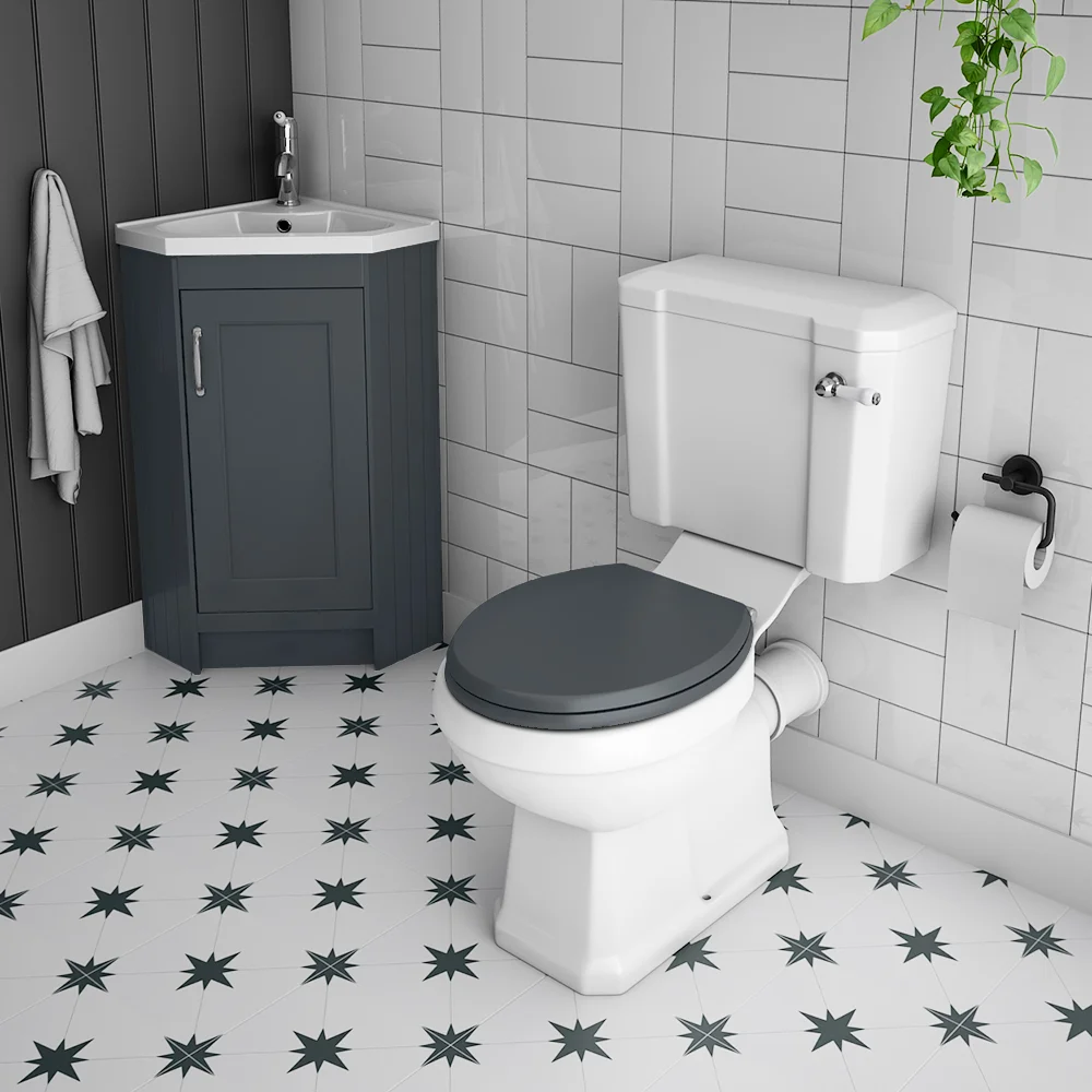 Chatsworth Traditional Graphite Corner Vanity Unit - Image 4
