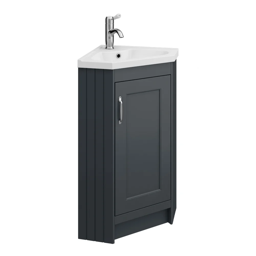Chatsworth Traditional Graphite Corner Vanity Unit