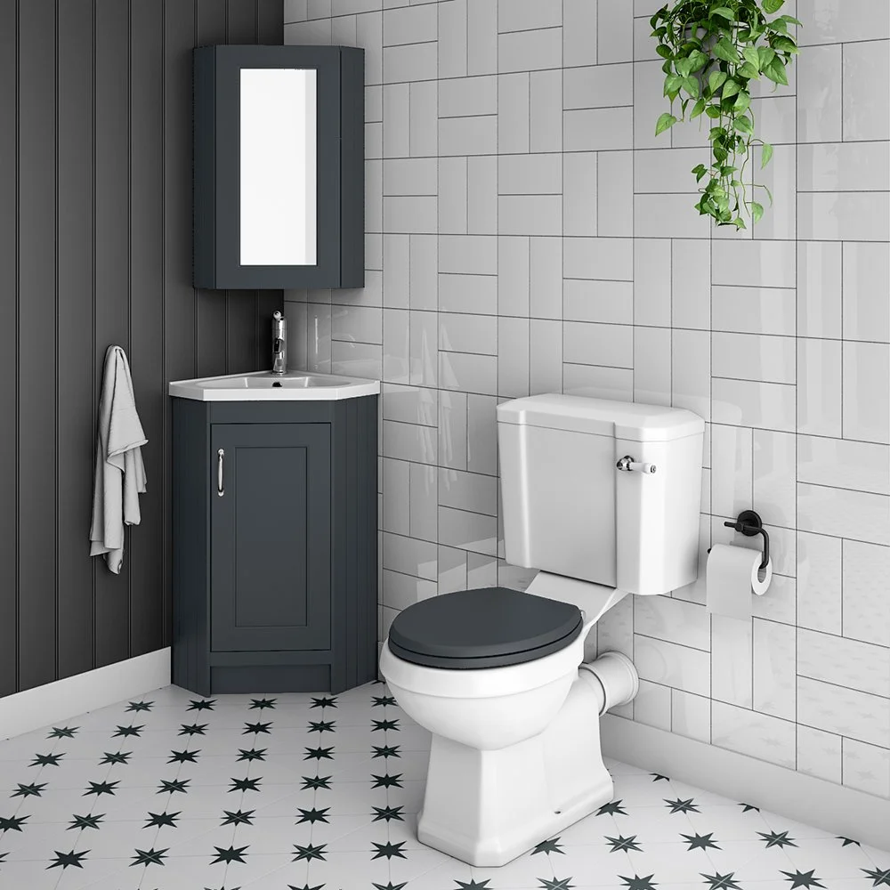 Chatsworth Traditional Graphite Corner Vanity Unit - Image 3