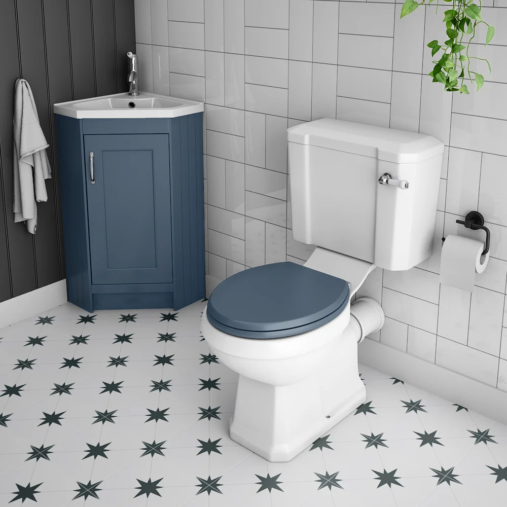 Chatsworth Traditional Blue Corner Vanity Unit - Image 5