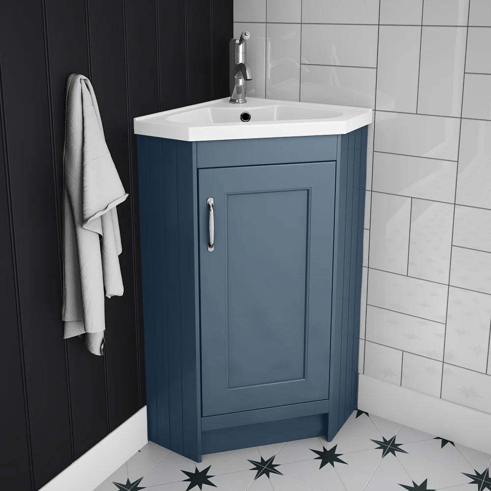 Chatsworth Traditional Blue Corner Vanity Unit - Image 3