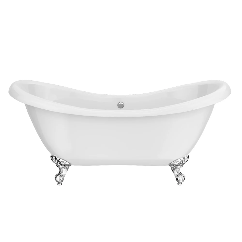 Earl 1750 Double Ended Roll Top Slipper Bath + Chrome Leg Set - Image 3