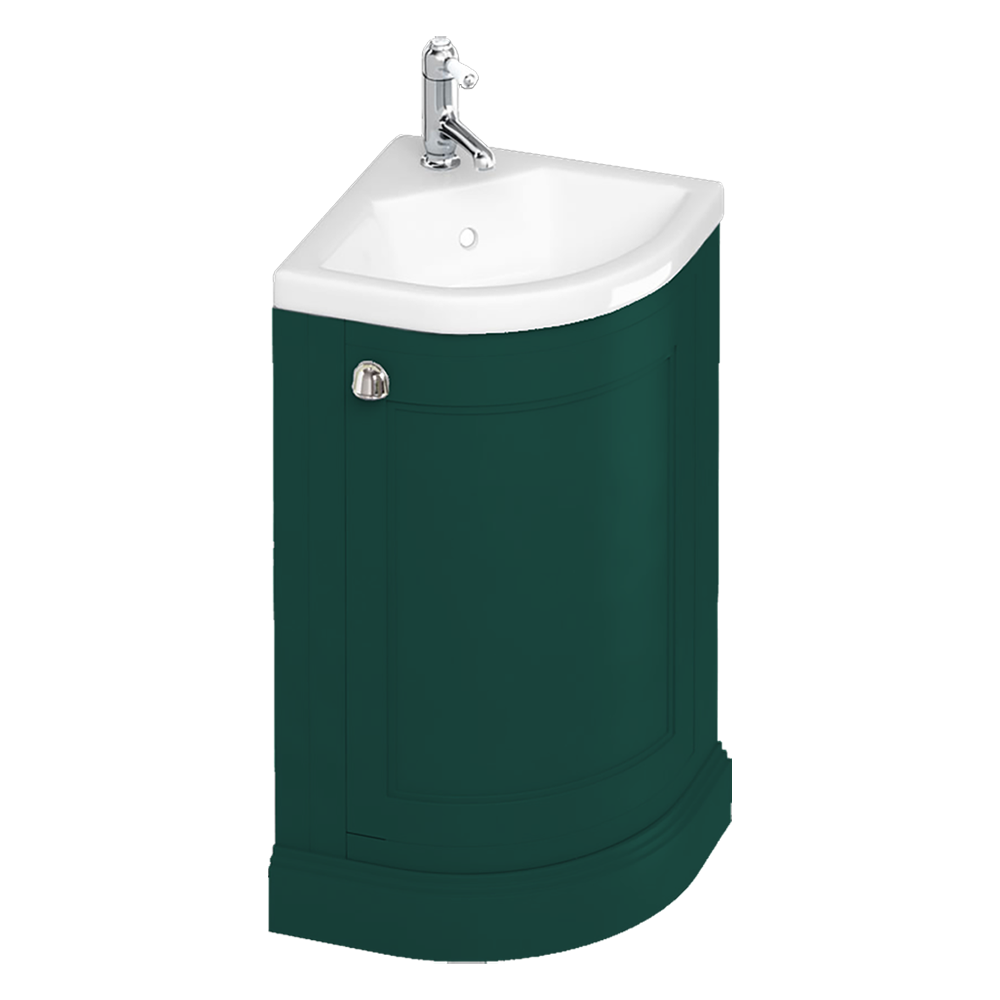 Burlington Floor Standing Corner Vanity Unit - Matt Green - 430mm Wide