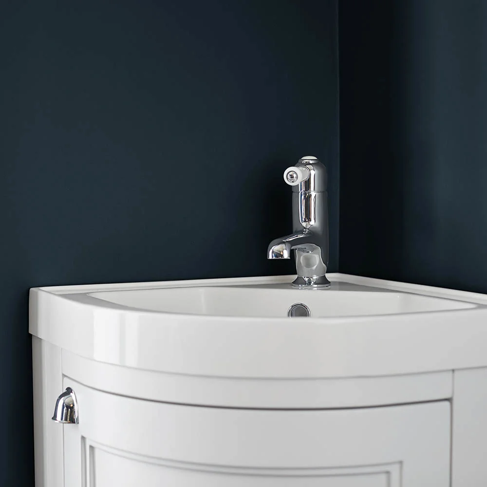 Burlington Floor Standing Corner Vanity Unit - Classic Grey - 430mm Wide - Image 2
