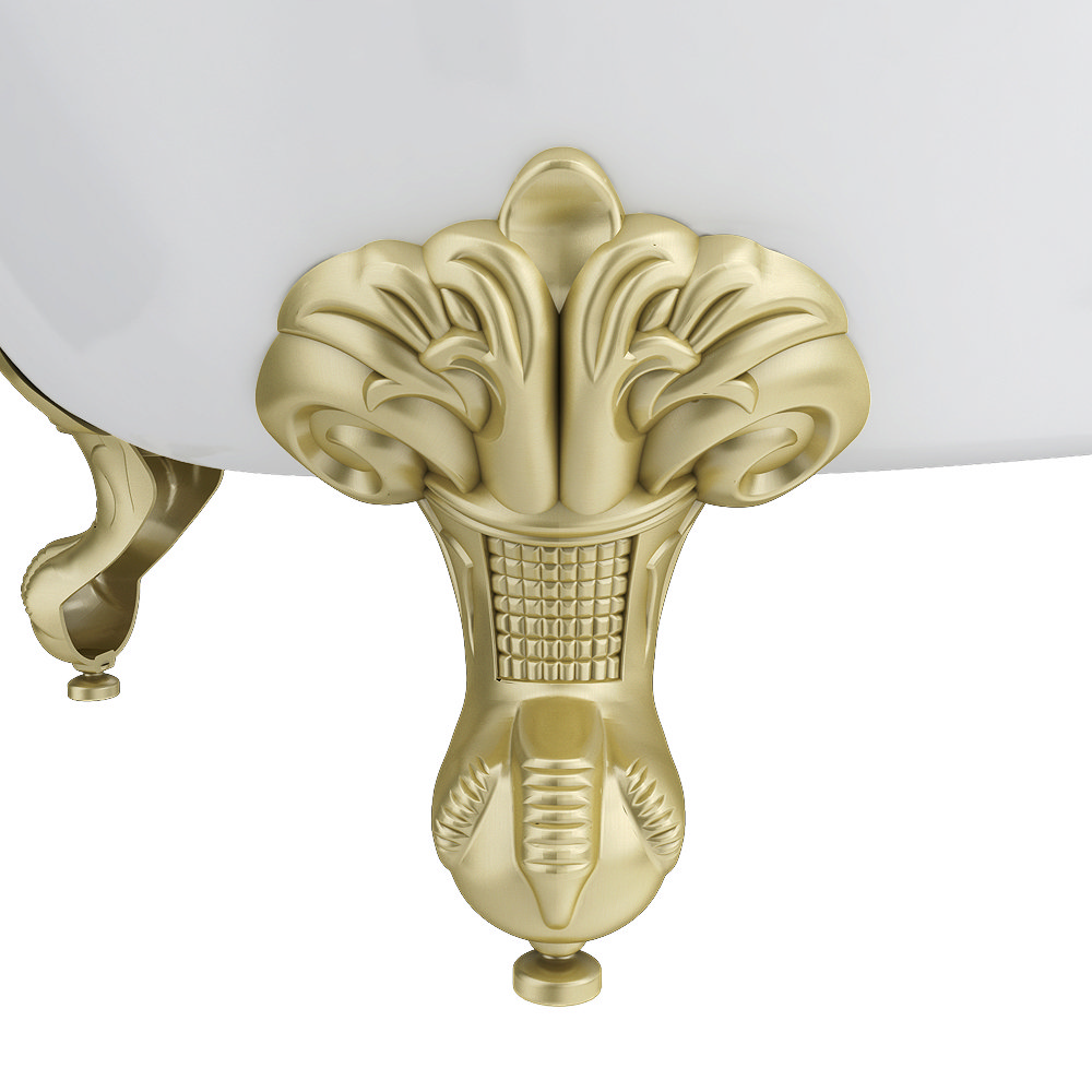 Harlow 1610 x 705mm Slipper Bath + Brushed Brass Leg Set - Image 5