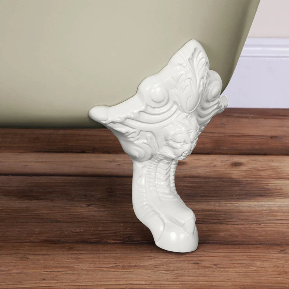 Hurlingham Tebb 0TH Cast Iron Roll Top Bath (1840x780mm) with White Feet - Image 3