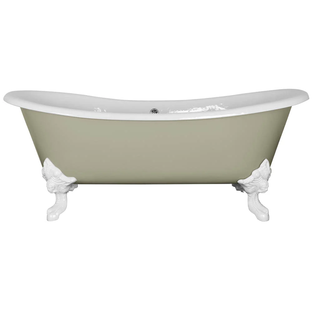Hurlingham Tebb 0TH Cast Iron Roll Top Bath (1840x780mm) with White Feet - Image 2