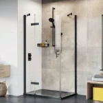 Roman Innov8 1200 x 900mm Matt Black Hinged Door Rectangular Enclosure