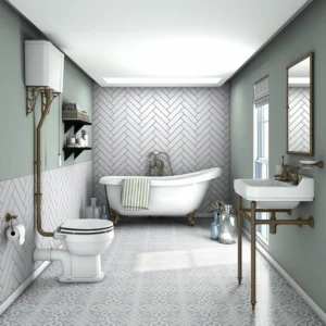 Astoria 1710 Roll Top Slipper Bath + Antique Brass Leg Set