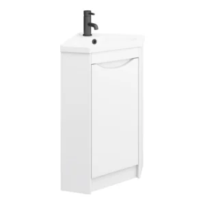 Monza Gloss White Corner Floor Standing Vanity Unit