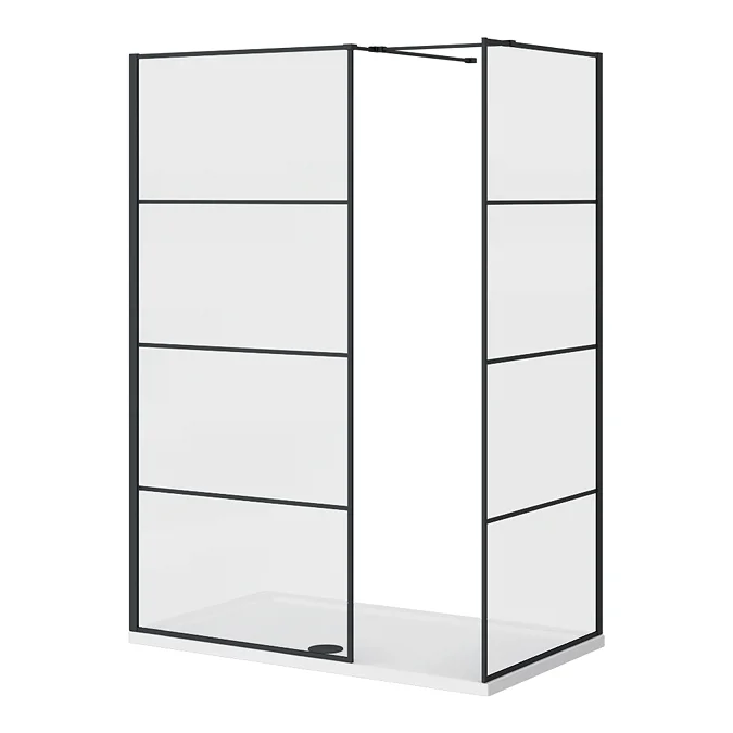 Osaka Matt Black 1400 x 900mm Wet Room (Includes Screen, Side Panel & Tray) - Image 3