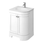 Period Bathroom Co. 610mm LH Offset Vanity Unit with White Stone Resin Basin - White