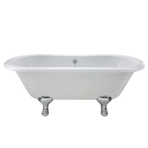 Nuie Grosvenor 1700 x 745mm Double Ended Roll Top Bath inc. Chrome Legs Corbel Leg Set