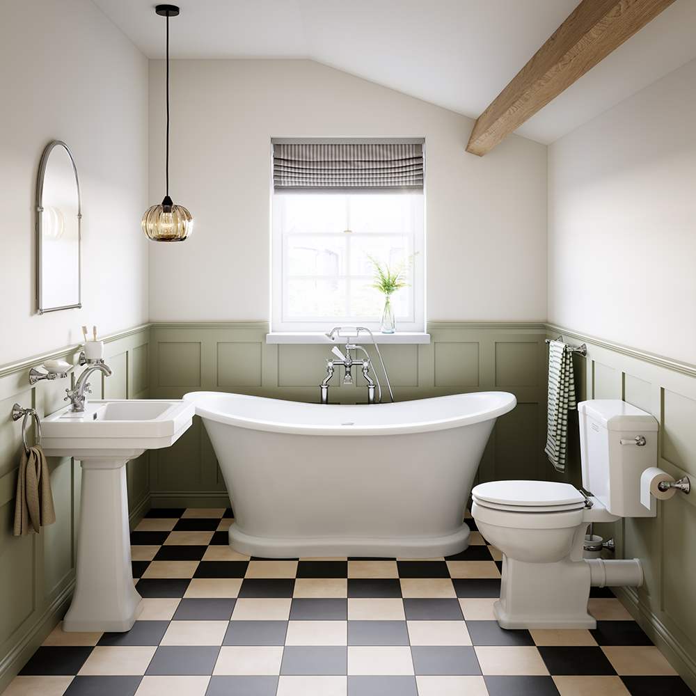 Trafalgar 1685 x 745 Double Ended Slipper Roll Top Bath - Image 2