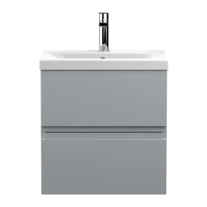 Hudson Reed Urban Satin Grey 500mm Wall Hung 2-Drawer Vanity Unit
