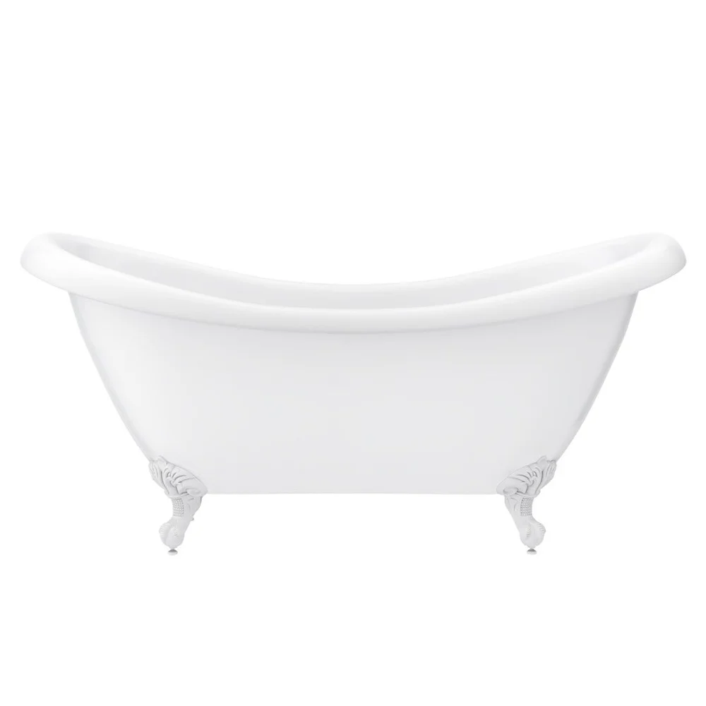 Earl 1750 Double Ended Roll Top Slipper Bath + White Leg Set - Image 4