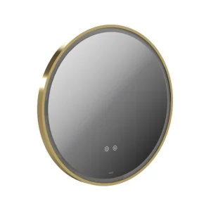 Vado Cameo 600mm Illuminated Round Anti-Fog Mirror - Satin Brass