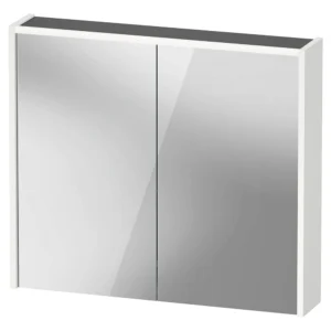Duravit D-Code 800 x 700mm Illuminated LED Mirror Cabinet - Gloss White