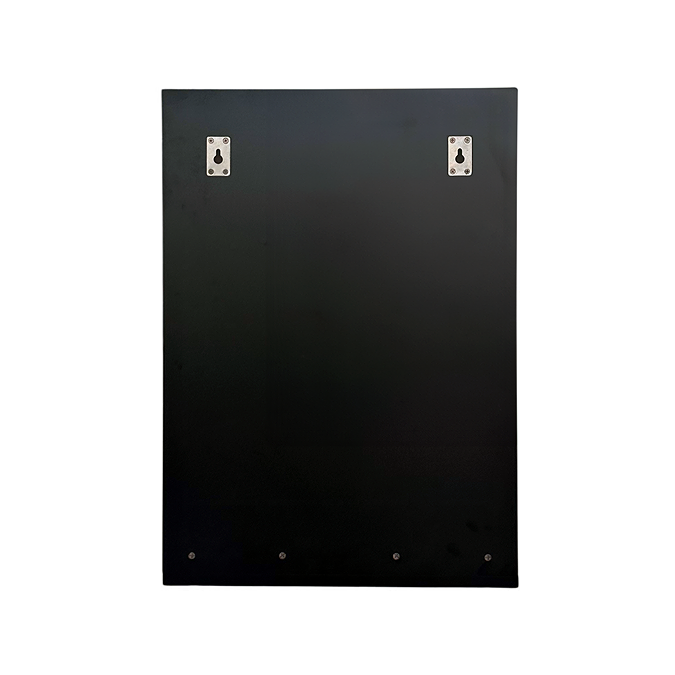 Atlas 700 x 500 Mirror with Shelf - Matt Black and Oak - Image 2