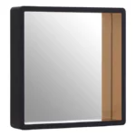 Arezzo Large 540 x 540 Black & Gold Frame Square Wall Mirror