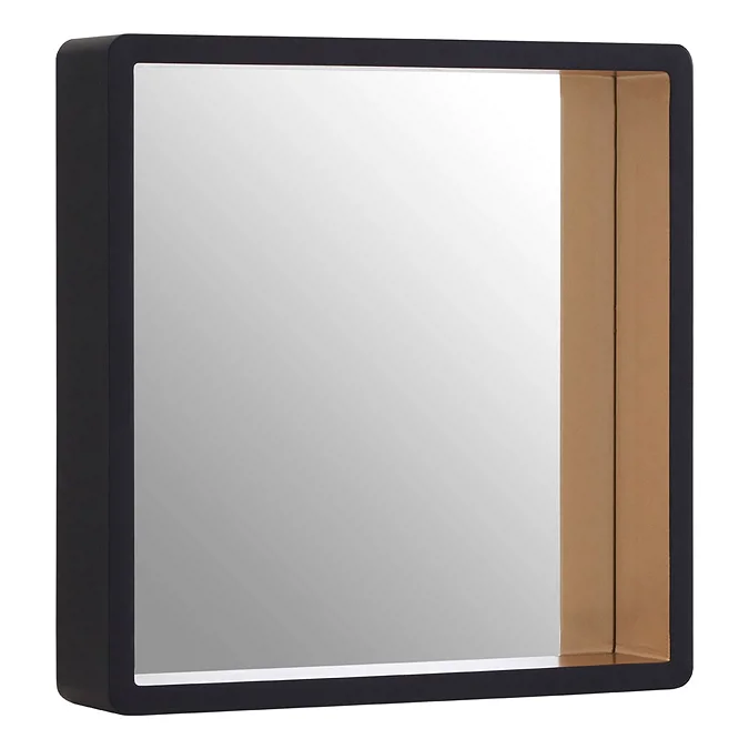Arezzo Large 540 x 540 Black & Gold Frame Square Wall Mirror