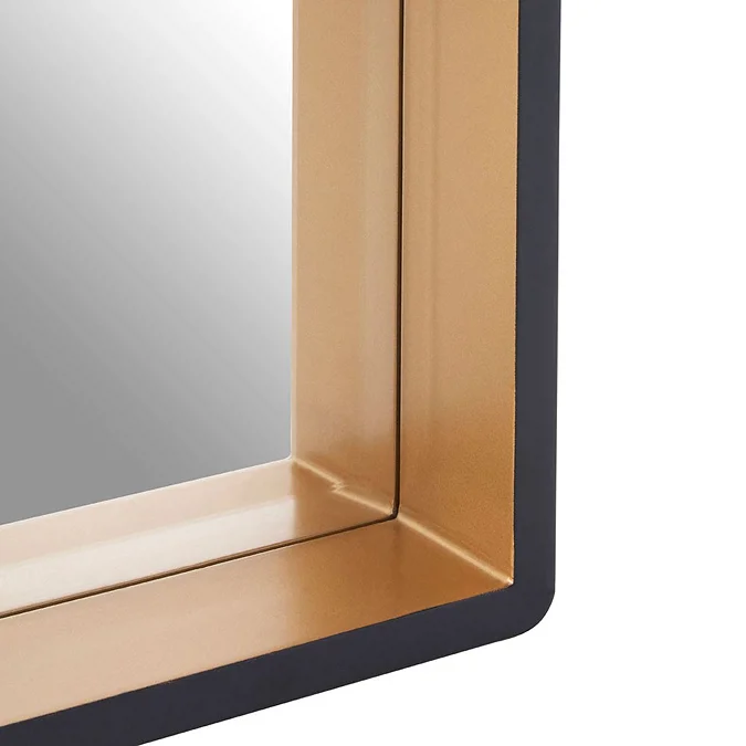 Arezzo Large 540 x 540 Black & Gold Frame Square Wall Mirror - Image 3
