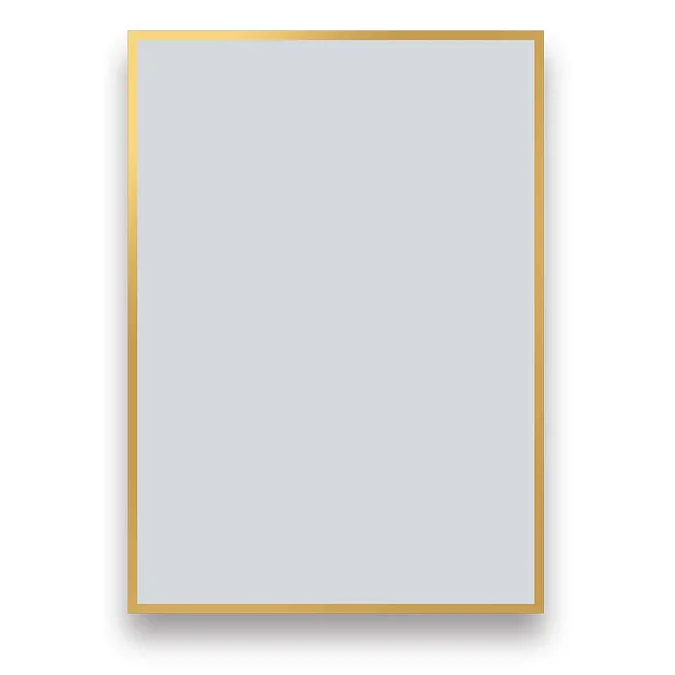 Arezzo Brushed Brass Square Edge 700 x 500 Mirror - Image 2