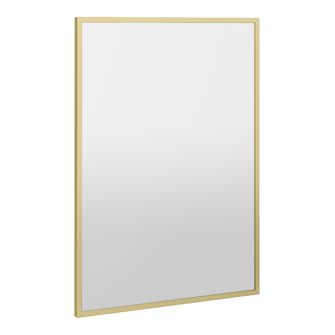 Arezzo Brushed Brass Square Edge 700 x 500 Mirror - Image 3