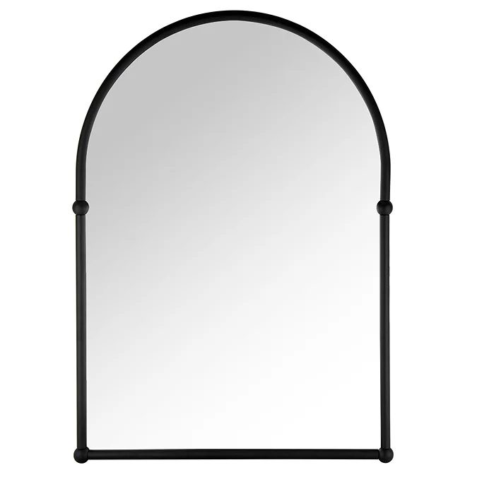 Chatsworth Traditional 673 x 490mm Arched Mirror - Matt Black - Image 2