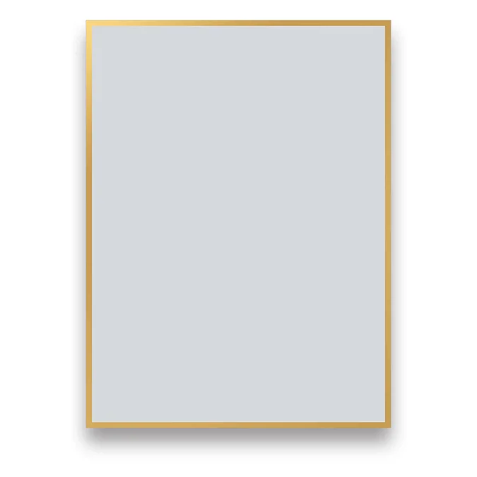 Arezzo Brushed Brass Square Edge Framed Bathroom Mirror - 800 x 600mm - Image 4