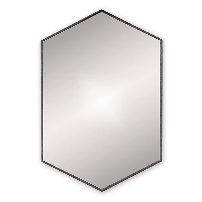 Venice Black 500 x 750mm Hexagonal Mirror