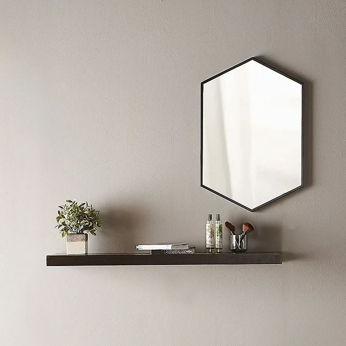 Venice Black 500 x 750mm Hexagonal Mirror - Image 3