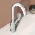 VitrA Flow Round Single Lever Swivel Basin Mixer - Chrome