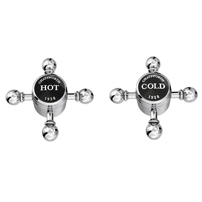 Chatsworth 1928 Black Traditional Crosshead Mono Basin Mixer Tap - Image 2