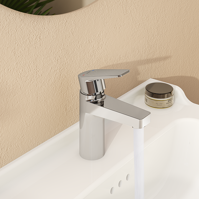 VitrA Flow Square Standard Basin Mixer - Chrome - Image 2