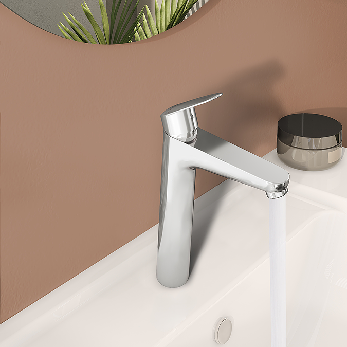 VitrA Flow Round Monobloc Tall Basin Mixer - Chrome - Image 2