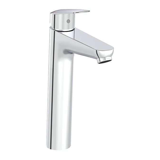 VitrA Flow Round Monobloc Tall Basin Mixer - Chrome - Image 3