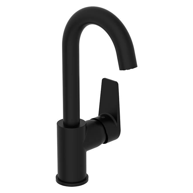 VitrA Flow Square Swivel Basin Mixer - Matt Black - Image 2