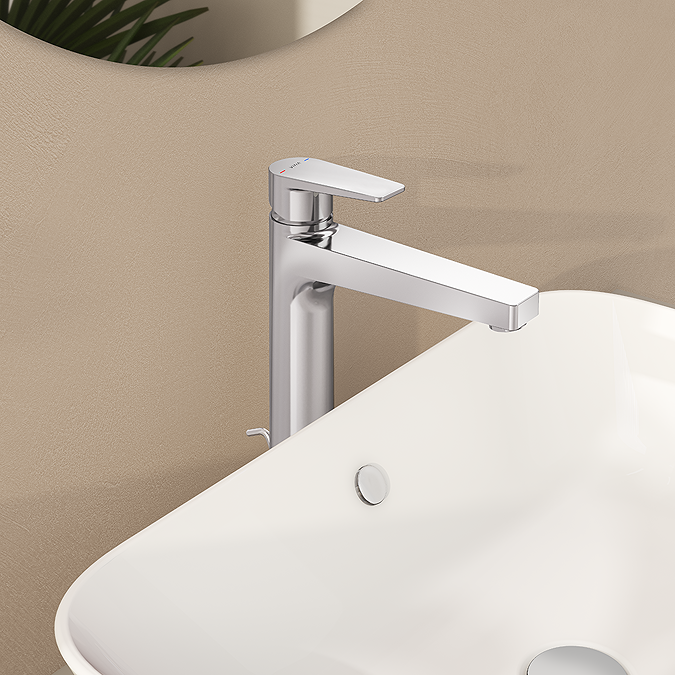 VitrA Flow Square Tall Basin Mixer - Chrome - Image 2
