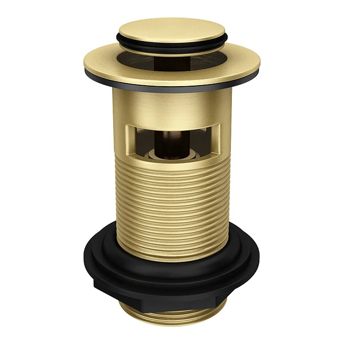Valencia Brushed Brass Waterfall Basin Mixer Tap + Waste - Image 2