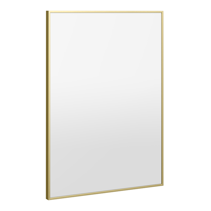 Arezzo Thin Frame 500 x 700mm Rectangular Mirror - Brushed Brass - Image 2