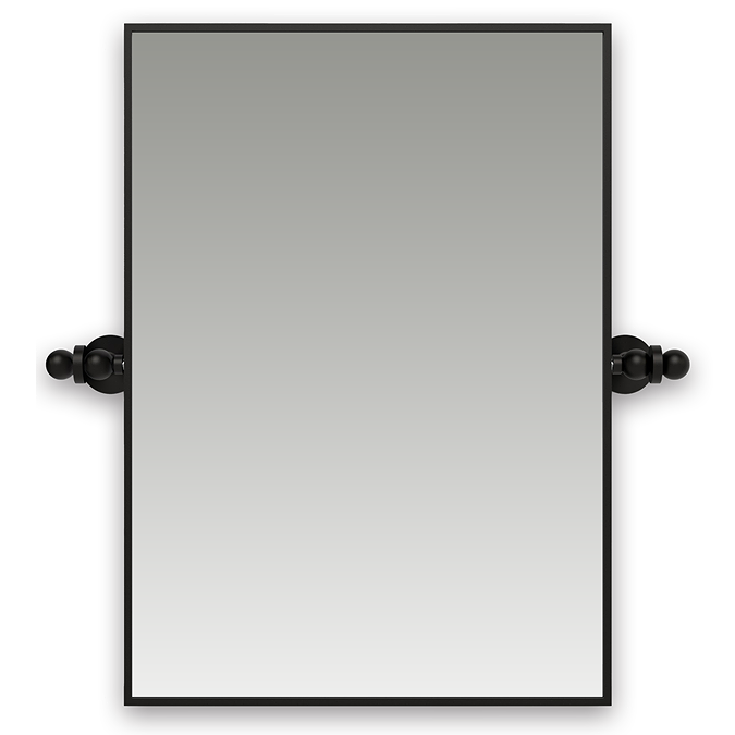 Chatsworth 700 x 500 Rectangular Tiltable Mirror - Matt Black - Image 5