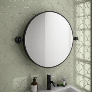 Chatsworth 600 Round Tiltable Mirror - Matt Black