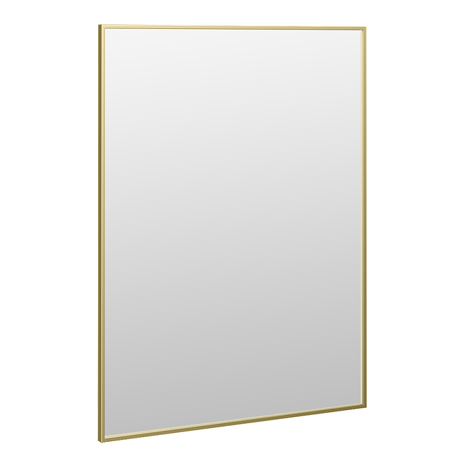 Arezzo Thin Frame 600 x 800mm Rectangular Mirror - Brushed Brass - Image 3