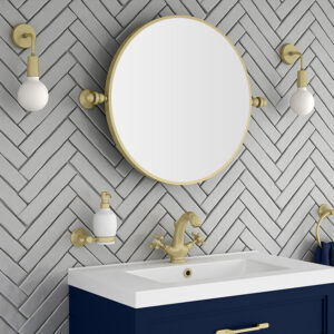 Chatsworth 600 Round Tiltable Mirror - Brushed Brass