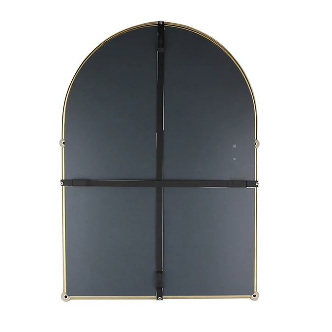 Chatsworth Traditional 700 x 490mm Arched Mirror with Glass Shelf - Brushed Brass - Image 3
