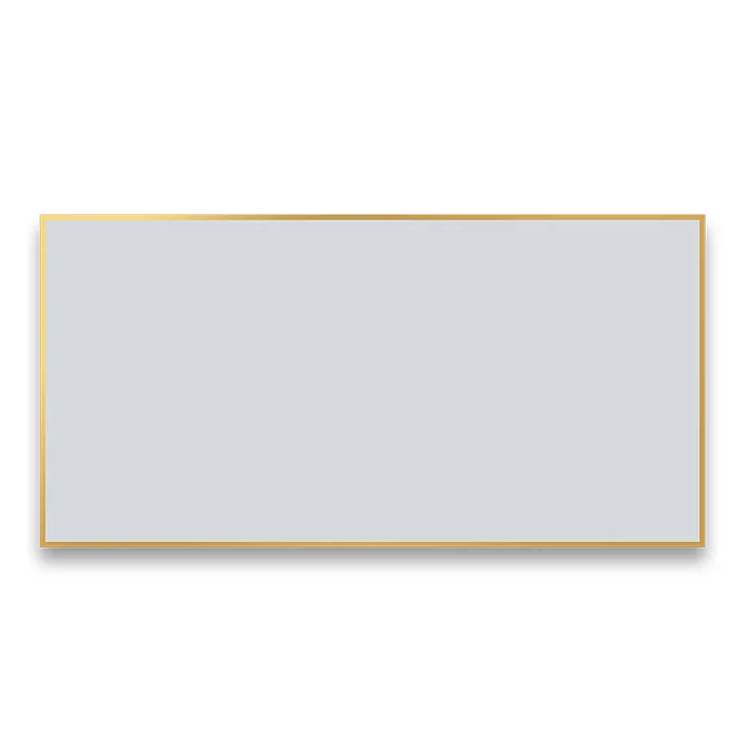 Arezzo Brushed Brass Square Edge Framed Bathroom Mirror - 1400 x 700mm - Image 2