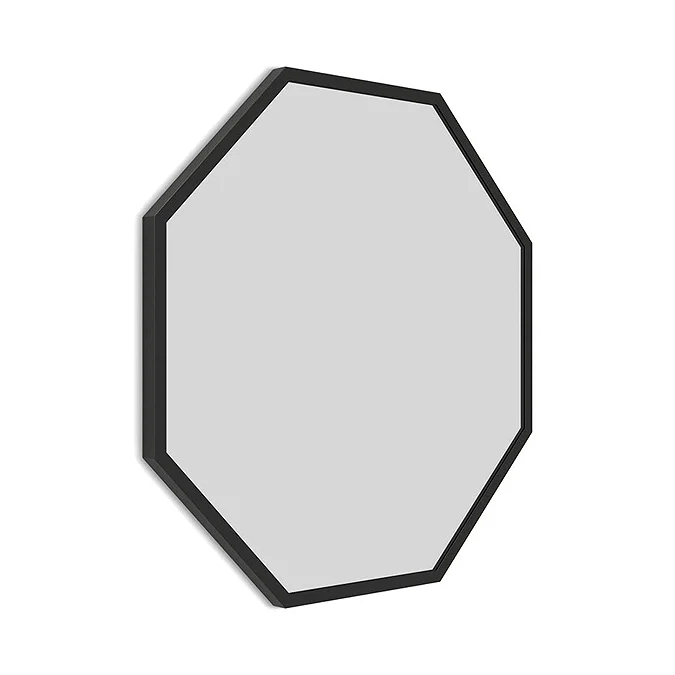 Arezzo Matt Black 600mm Octagon Mirror